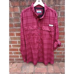 Magellan Outdoors Men's 2XL LS Shirt Moisture Wick Classic Fit Fishing Maroon